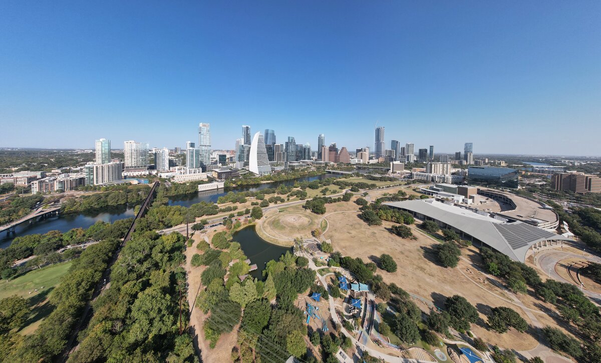 Cozy bedroom with parquet wood flooring