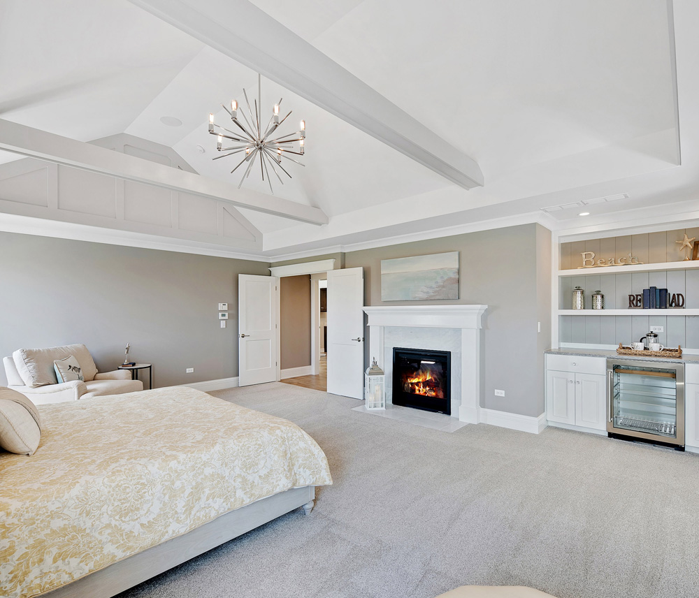 Beige carpet in Austin master bedroom